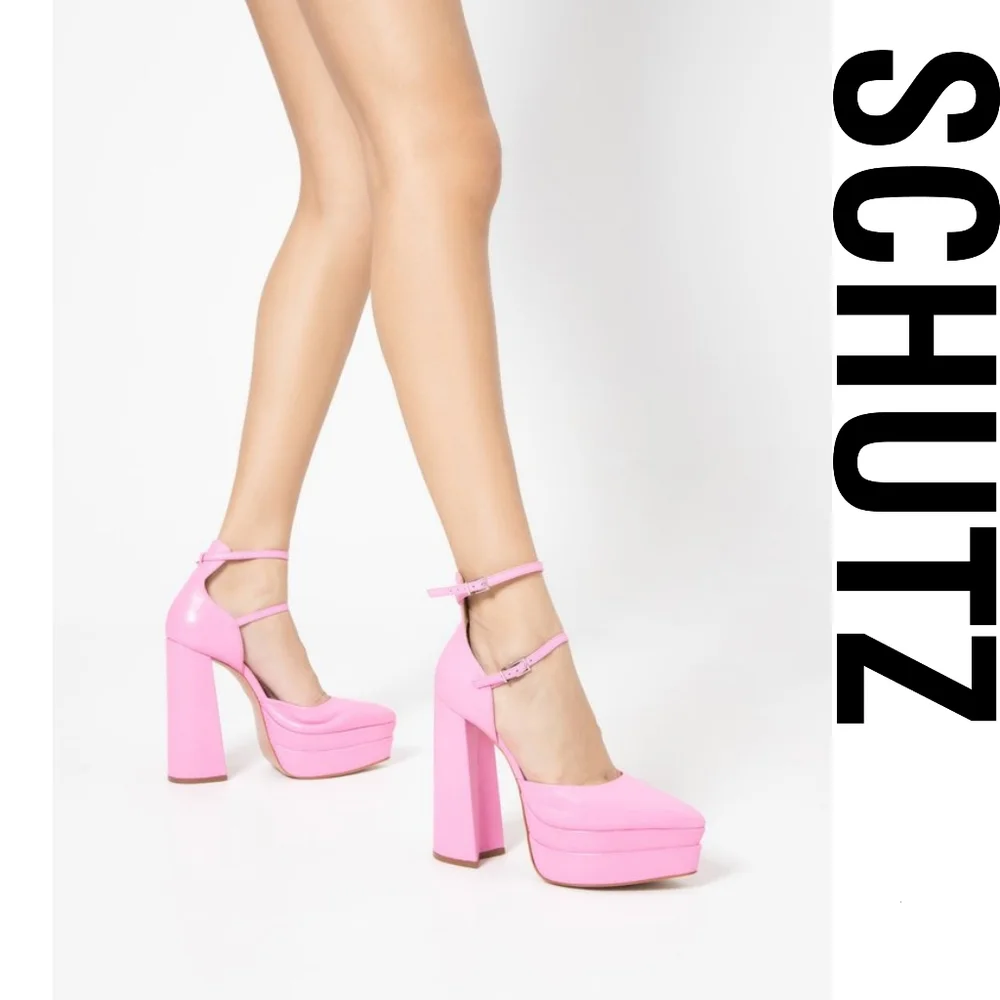 SCHUTZ - Elysee Pink - Size 6 Chunky Platform Heels